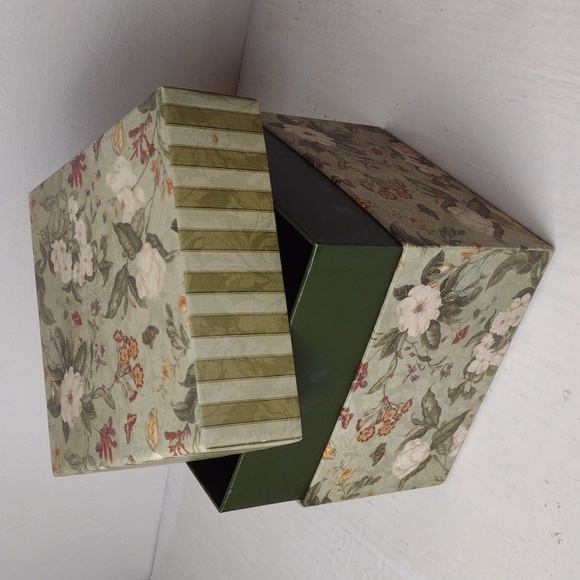 Bob's Boxes Decorative Victorian Garden Graphic Storage Box/Bin 7" X 7" EUC - Picture 7 of 8